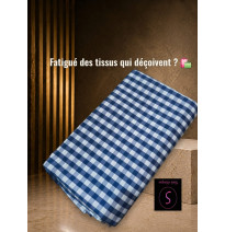 GINGHAM BLEU MARINE 100% COTON 4000F 1 METREE