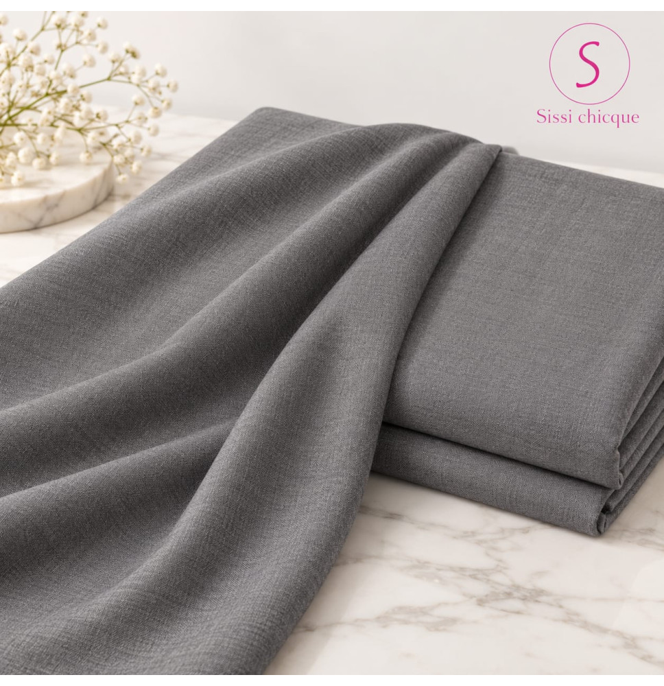 TISSU GRIS DE QUALITE 1 METRE